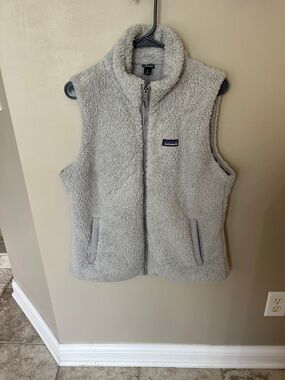 Patagonia Light Gray Sherpa Fleece Vest